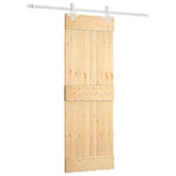 Sliding Door Natural and White 70 x 210 cm Solid Pine Wood 3445083