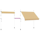 43227 Manual Retractable Awning 250 cm Yellow and Blue Stripes