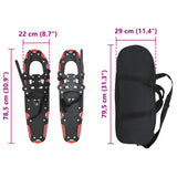 3 in 1 Snowshoes Red and Black 78.5 x 22 cm Aluminum and HDPE 42021435