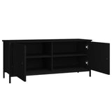 TV Cabinet with Doors Black 102x35x45 cm Engineered Wood 826290