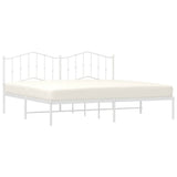 Metal Bed Frame without Mattress with Headboard White 193x203cm 373844