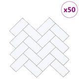 Herringbone Tile 50 pcs White Grey 30 x 30 cm 42021277
