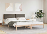 Bed Frame with Upholstered Headboard Taupe 140 x 190 cm 877847