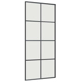 Sliding Door with Hardware Set Black 90x205 cm ESG Glass 3375805