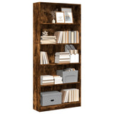 Bookcase Smoked Oak 80x24x176 cm Engineered Wood 857857