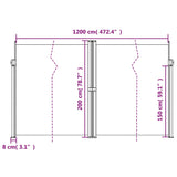 Retractable Side Awning Brown 200x1200 cm 4004854