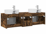 Bathroom Cabinet Set 3 pcs Smoked Oak 49.5 x 44.5 x 65 cm 3405682