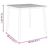 Garden Table Anthracite 80x80x71 cm Steel 362737