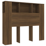 Headboard Cabinet Brown Oak Engineered Wood Medium 817269
