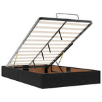 Ottoman Bed Frame No Mattress Black Double Velvet 3311002