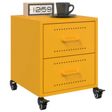 ZNTS Bedside Cabinet Mustard Yellow 36x39x43.5 cm Steel 846632