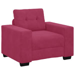 Sofa Set with Cushion 3 pcs Wine Red 221 x 78 x 80 cm Velvet 3324643