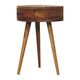 Mini Oak-ish Circular Shape Bedside IN3279