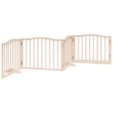 Dog Gate with Door Foldable 4 Panels 320 cm Poplar Wood 352209