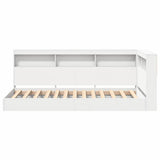 Bookcase Bed with Headboard White 90 x 190 cm Engineered wood 3335749