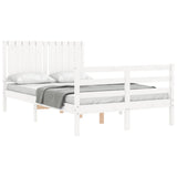 Bed Frame without Mattress White Small Double Solid Wood 3194737