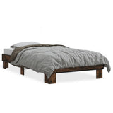 Bed Frame without Mattress Smoked Oak 100x200 cm 845869