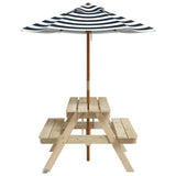 Picnic Table for 4 Kids with Umbrella Solid Wood Fir 3281614