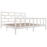 Bed Frame without Mattress White Solid Wood Pine Super King 3101364