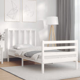 Bed Frame without Mattress White 100x200 cm Solid Wood Pine 3193847