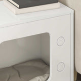 Cat House Gloss White 51 x 30 x 52 cm Engineered Wood 8000657