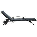 Sun Loungers with Table Poly Rattan Anthracite 47750
