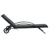 Sun Loungers with Table Poly Rattan Anthracite 47750