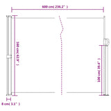 Retractable Side Awning Brown 160x600 cm 4004524