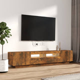 2 Piece TV Cabinet Set with LED Lights Smoked Oak Engineered Wood 3120170