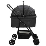 Folding Pet Stroller Adjustable Black 81 x 47 x 99 cm Polyester 42012435