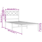 Metal Bed Frame without Mattress with Headboard White 80x200cm 372317