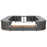 Square Spa Surround Grey 268 x 268 x 55 cm Poly Rattan 46074