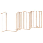 Dog Gate with Door Foldable 12 Panels 600 cm Poplar Wood 3155589