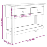 Console Table White 100x35x75 cm Solid Wood Pine 814625