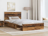 Bed Frame with Headboard Old Wood 100 x 200 cm Solid Pine Wood 3411053