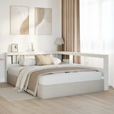 Bookcase Headboard L-Shaped White 160 cm Solid Wood Pine 859260