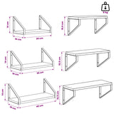Wall Shelves 6 pcs Grey Sonoma 40 x 16 x 15.5 cm 8014644