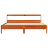 Bed Frame without Mattress Wax Brown 200x200 cm Solid Wood Pine 3306878