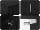 TV Cabinet Set Wall-mounted 4 pcs Black Oak Engineered wood 3397897