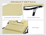 Outdoor Foldable Sun Lounger Set of 2, 4 Level Adjustable Backrest Reclining Sun Lounger Chair with T3398P323972