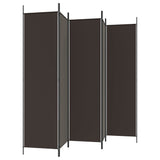 5-Panel Room Divider Brown 250x200 cm Fabric 350187