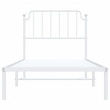 Metal Bed Frame without Mattress with Headboard White 90x200cm 373929