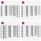 5-Layer Storage Shelves 4 pcs Anthracite Steel&Engineered Wood 3307595