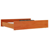 Bed Drawers 2 pcs Wax Brown Solid Wood Pine 847168
