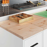 Garage Storage Cabinet White 30x51x85 cm Solid Wood Pine 860580