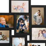 ZNTS Collage Photo Frame for 10x Picture Black MDF 332783