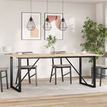 ZNTS Dining Table O-Frame 200x100x75 cm Solid Wood Pine and Cast Iron 3282679