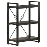 Bookcase Black Solid Mango Wood Medium Shelving Bookcase 320626