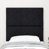 ZNTS LED Headboard Diamond Blocks Design Black 80 cm Fabric 3338477