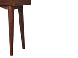 Solid Wood Mini Chestnut Hallway Console, 2 Drawers, Nordic Legs, Chestnut, Brown B2743P403207